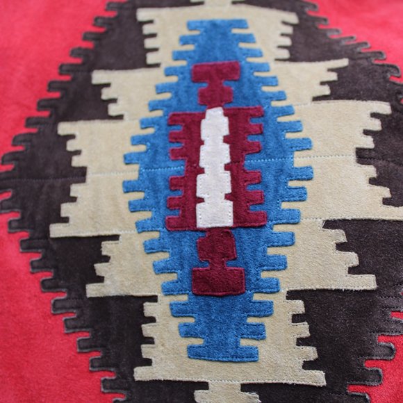 Vintage Valentino Boutique Shearling leather suede Aztec Tribal jacket coat - Picture 12 of 13